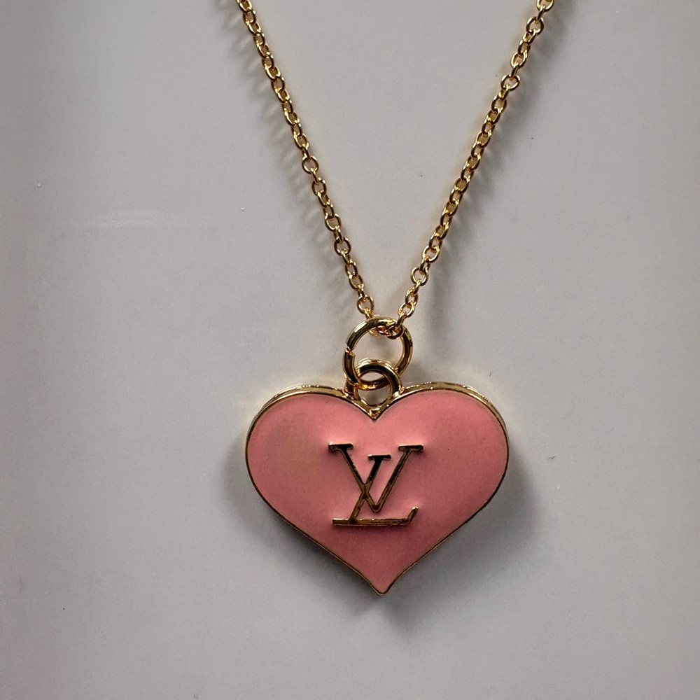 Pink heart necklace